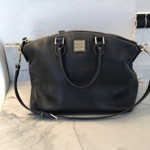 Donney & Burke shoulder hand bag black leather
